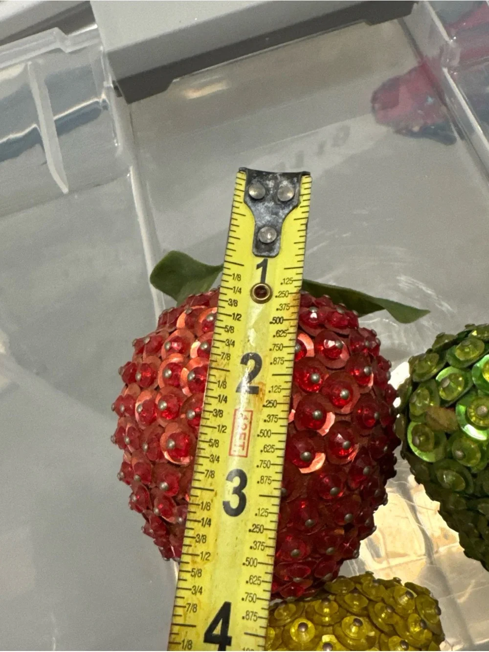 Beaded /sequined Fruit Ornament Set - Apple lemon pear and berries